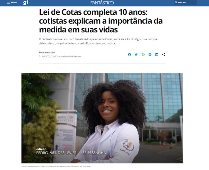 Fantástico Lei De Cotas Completa 10 Anos Cotistas Explicam A Importância Da Medida Em Suas 0362